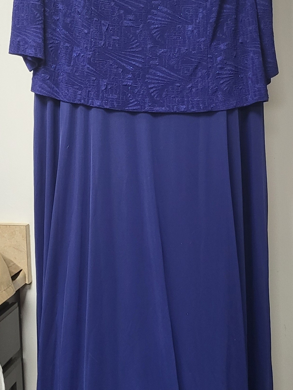 Alex Evenings Textured Cobalt Blue Formal Dress